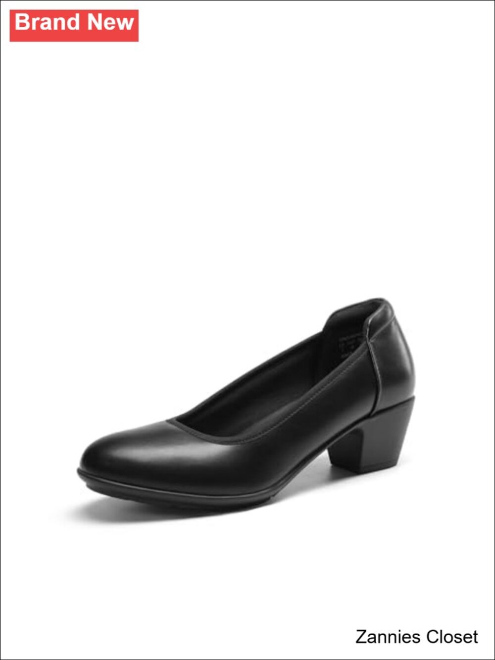 ✨ Women's Arch Support Low Chunky Block Heel Work Dress Pumps Faux Leather